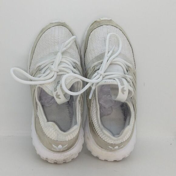 AdidasOriginal Tubolar Radial Mens Pre-owned White & Gray Sneakers - sz. 4 1/2 main image 4